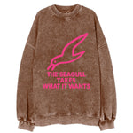 THE SEAGULL TAKES WHAT IT WANTS | Aggressive seagull diving down - Vintage Sweatshirt