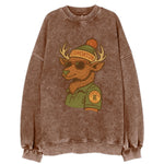 Edmonton Elk wearing Edmonton beanie wit - Vintage Sweatshirt