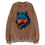 Velvet Wolf Royal  - Vintage Sweatshirt