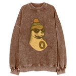 Hawaii Monk Seal wearing Honolulu beanie with pom pom and wayfarer sunglasses - Vintage Sweatshirt