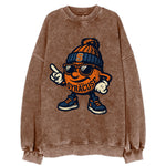 Syracuse Orange wearing Syracuse beanie with S patch - Vintage Sweatshirt