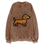 Dachshund - Modern elongated silhouette - Vintage Sweatshirt