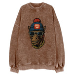 Dallas Mustang wearing SMU beanie with pony patch - Vintage Sweatshirt