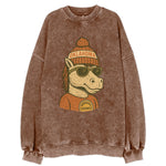 Norman Sooner Horse wearing Oklahoma bea - Vintage Sweatshirt