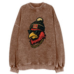 Louisville Cardinal wearing Louisville beanie with L patch - Vintage Sweatshirt