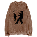 Alaskan fisherman hauling catch - Vintage Sweatshirt