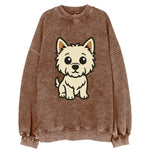 West Highland White Terrier - Alert standing pose - Vintage Sweatshirt