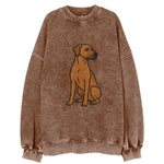 Rhodesian Ridgeback - Red wheaten embroidered pose - Vintage Sweatshirt