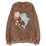 Dolphin Sakura Leap - Vintage Sweatshirt