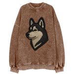 Siberian Husky - Contemporary wolf-like - Vintage Sweatshirt