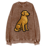 Golden Retriever - Contemporary geometri - Vintage Sweatshirt