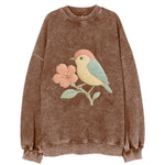 Peach Flowerpecker - Vintage Sweatshirt
