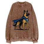 German Shepherd Patriotic Hero  - Vintag Vintage Sweatshirt