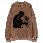 Welder sparks flying dramatically - Vintage Sweatshirt
