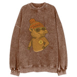 Phoenix Javelina wearing Phoenix beanie with pom pom and wayfarer sunglasses - Vintage Sweatshirt