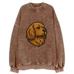 Sussex Spaniel - Golden liver embroidered low-set design - Vintage Sweatshirt