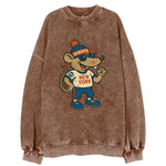 New York Rat wearing Giants beanie with subway patch and wayfarer sunglasses - Vintage Sweatshirt