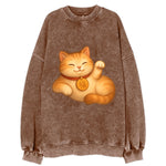 Maneki Neko Pose - Vintage Sweatshirt