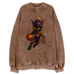 Hollywood Coyote wearing Lakers beanie with Showtime patch and wayfarer - Vintage Sweatshirt