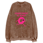 COMMITMENT IS SCARY | Terrified ring running away - Vintage Sweatshirt