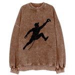 Rock wall climber reaching hold - Vintage Sweatshirt