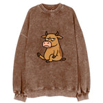 The Cow Judging Silently - Vintage Sweatshirt