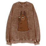 The Llama Judging Silently - Vintage Sweatshirt