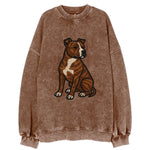American Staffordshire Terrier - Brindle embroidered pose - Vintage Sweatshirt