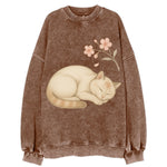 Zen Garden Cat  - Vintage Sweatshirt