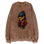 Tulsa Hurricane wearing Tulsa beanie with TU patch - Vintage Sweatshirt
