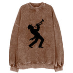 Trumpet player hitting high note - Vintage Sweatshirt