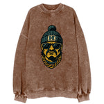 Honolulu Warrior wearing Hawaii beanie with H patch - Vintage Sweatshirt