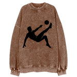 Soccer player kicking ball mid-air - Vintage Sweatshirt