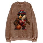 DC Eagle wearing Wizards red white and blue beanie with monument patch and - Vintage Sweatshirt