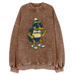 Dallas Armadillo wearing Cowboys beanie with lone star patch and wayfarer - Vintage Sweatshirt
