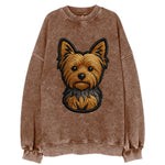 Yorkshire Terrier - Modern tiny dog logo - Vintage Sweatshirt