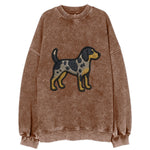 Bluetick Coonhound - Trendy spotted hound logo with prominent black border - Vintage Sweatshirt