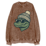Gainesville Gator wearing Florida beanie - Vintage Sweatshirt