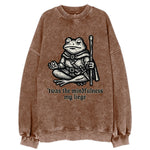 Mindfulness Meditation Frog  - Vintage Sweatshirt