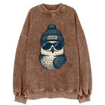 Quebec City Snowy Owl wearing Quebec bea - Vintage Sweatshirt
