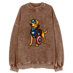 Labrador Captain America  - Vintage Sweatshirt