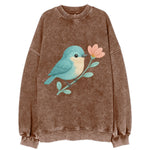 Aqua Chickadee - Vintage Sweatshirt