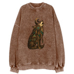 Celestial Moon Wolf  - Vintage Sweatshirt
