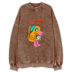 CATS OWN YOU | Cat on throne pointing down - Vintage Sweatshirt