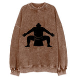 Japanese sumo wrestler ceremonial stance - Vintage Sweatshirt