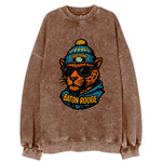 Baton Rouge Jaguar wearing Southern beanie with SU patch - Vintage Sweatshirt