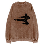 Martial artist flying kick - Vintage Sweatshirt