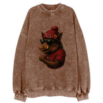 Arizona Javelina wearing Cardinals beanie with desert patch and wayfarer - Vintage Sweatshirt