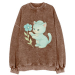 Aqua Kitten - Vintage Sweatshirt