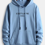 Paris Letter Print Cotton Hoodie
